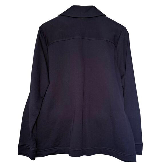 Lauren Ralph Lauren Jacket Gold Clasp 100% Cotton Navy Blue Womens L Classic - Picture 5 of 13